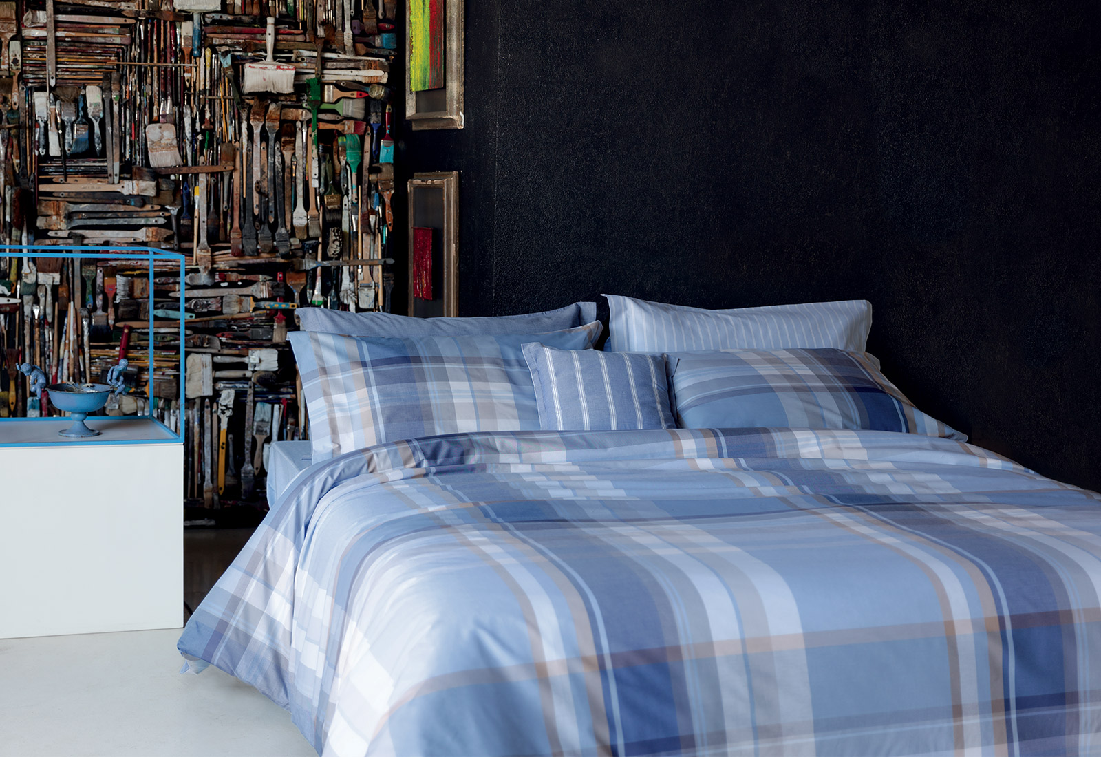 Luxudecor Set Di Biancheria Da Letto Matrimoniale 7 Pezzi – Motivo Floreale Blu, Piumone Queen Size 228x228 Cm, Microfibra Morbida, Lenzuola Con Angoli E Federe